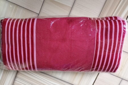 Ghanaian traditional cloth - Wine colour with shining, and baby pink colour with shining combination of Ghanaian traditional cloth - Image 4