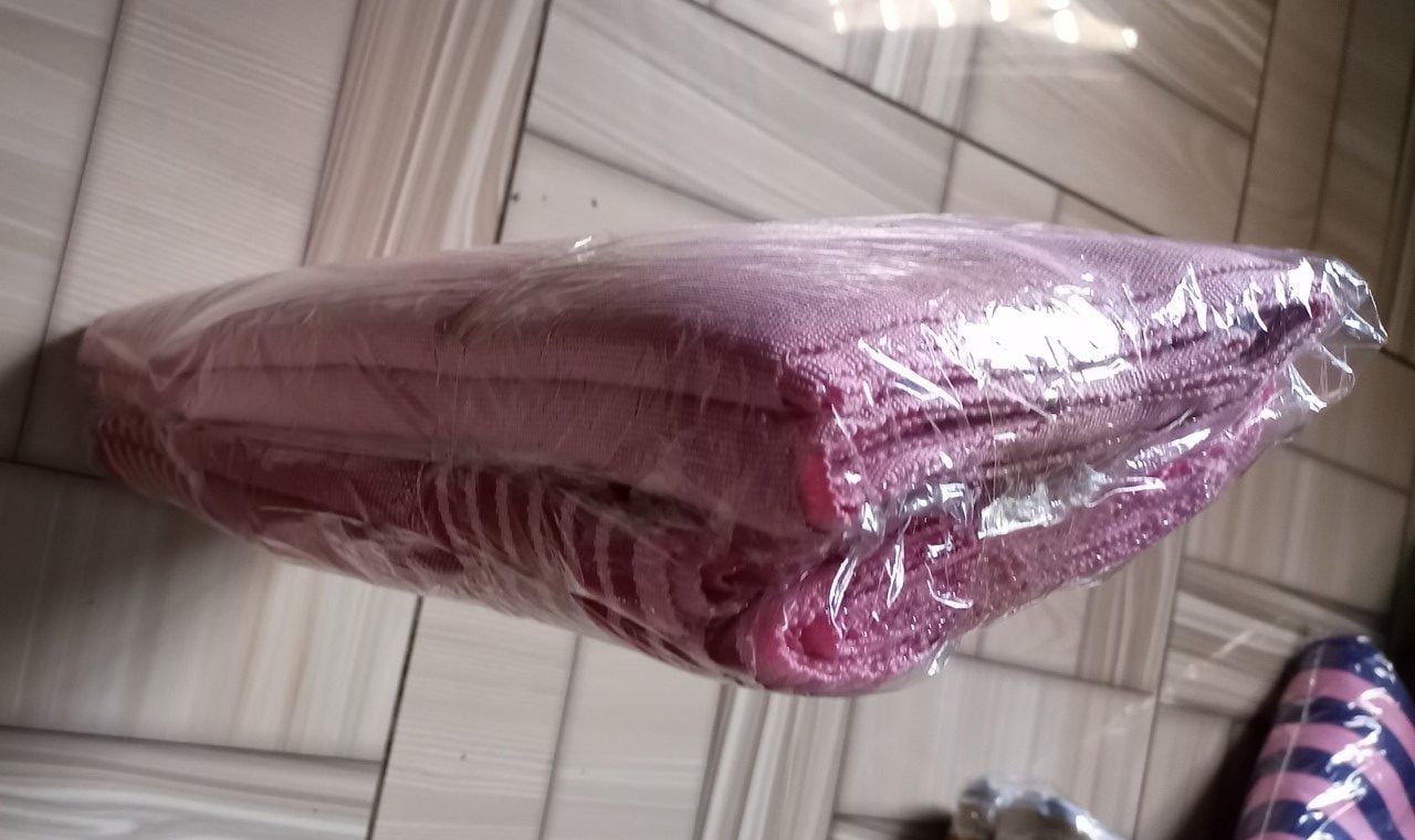 Ghanaian traditional cloth - Wine colour with shining, and baby pink colour with shining combination of Ghanaian traditional cloth - Image 5