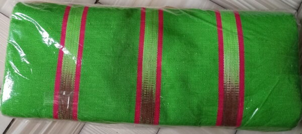 Ghanaian traditional cloth - Orange with green stripes, and green with wine tripes combination with design Ghanaian traditional cloth
