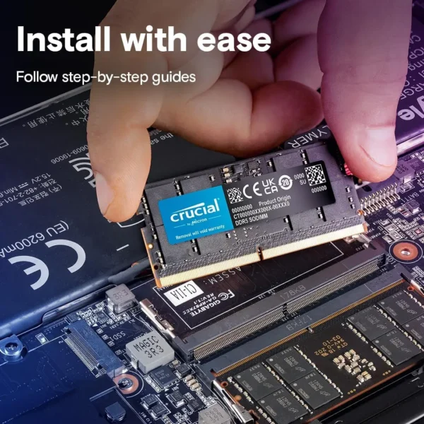 Crucial 16GB 24GB 32GB 48GB DDR5 RAM 5600MHz Laptop Memory SODIMM 262-Pin Compatible with 13th Gen Intel Core and AMD Ryzen 6000