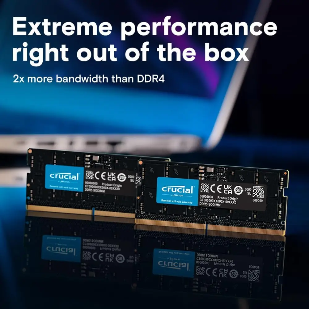 Crucial 16GB 24GB 32GB 48GB DDR5 RAM 5600MHz Laptop Memory SODIMM 262-Pin Compatible with 13th Gen Intel Core and AMD Ryzen 6000 - Image 3