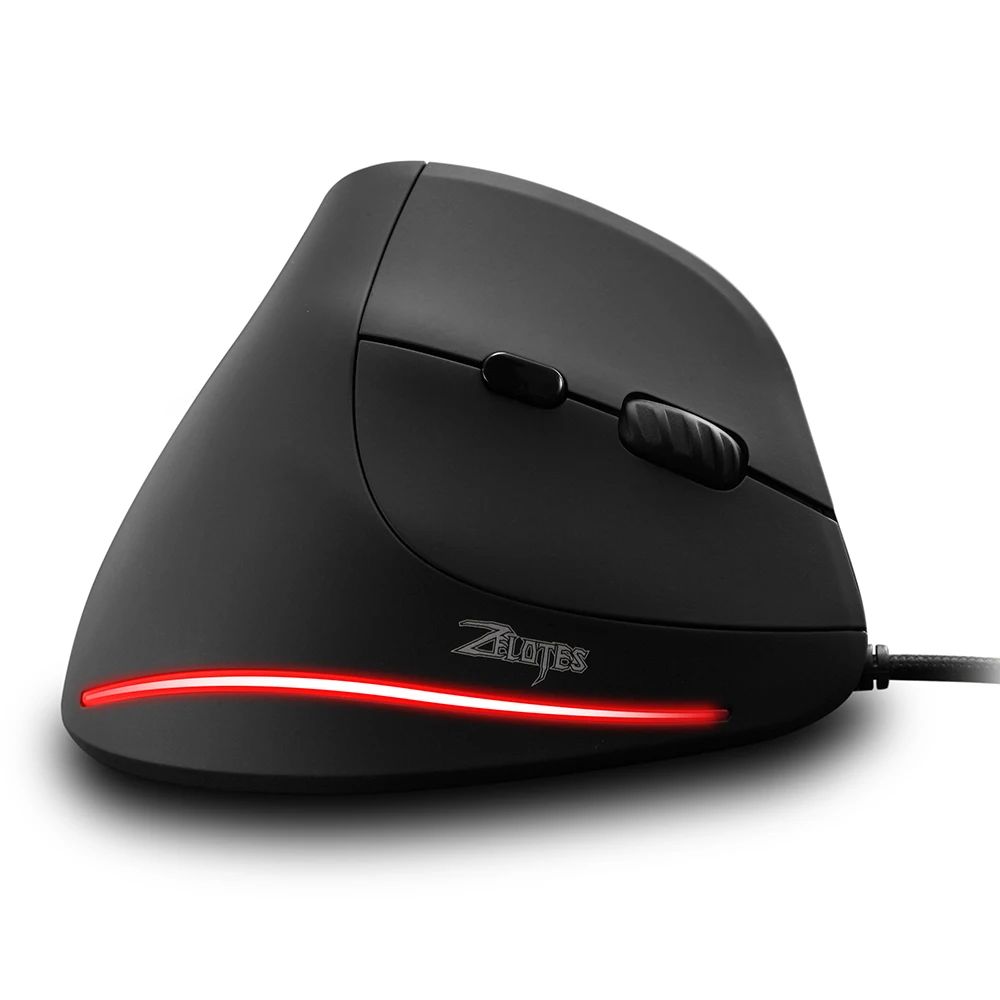 ZELOTES T-20 Mouse Wired Vertical Mouse Ergonomic Rechargeable 3200DPI Optional Portable Gaming Mouse for Mac Laptop PC Computer - Image 2