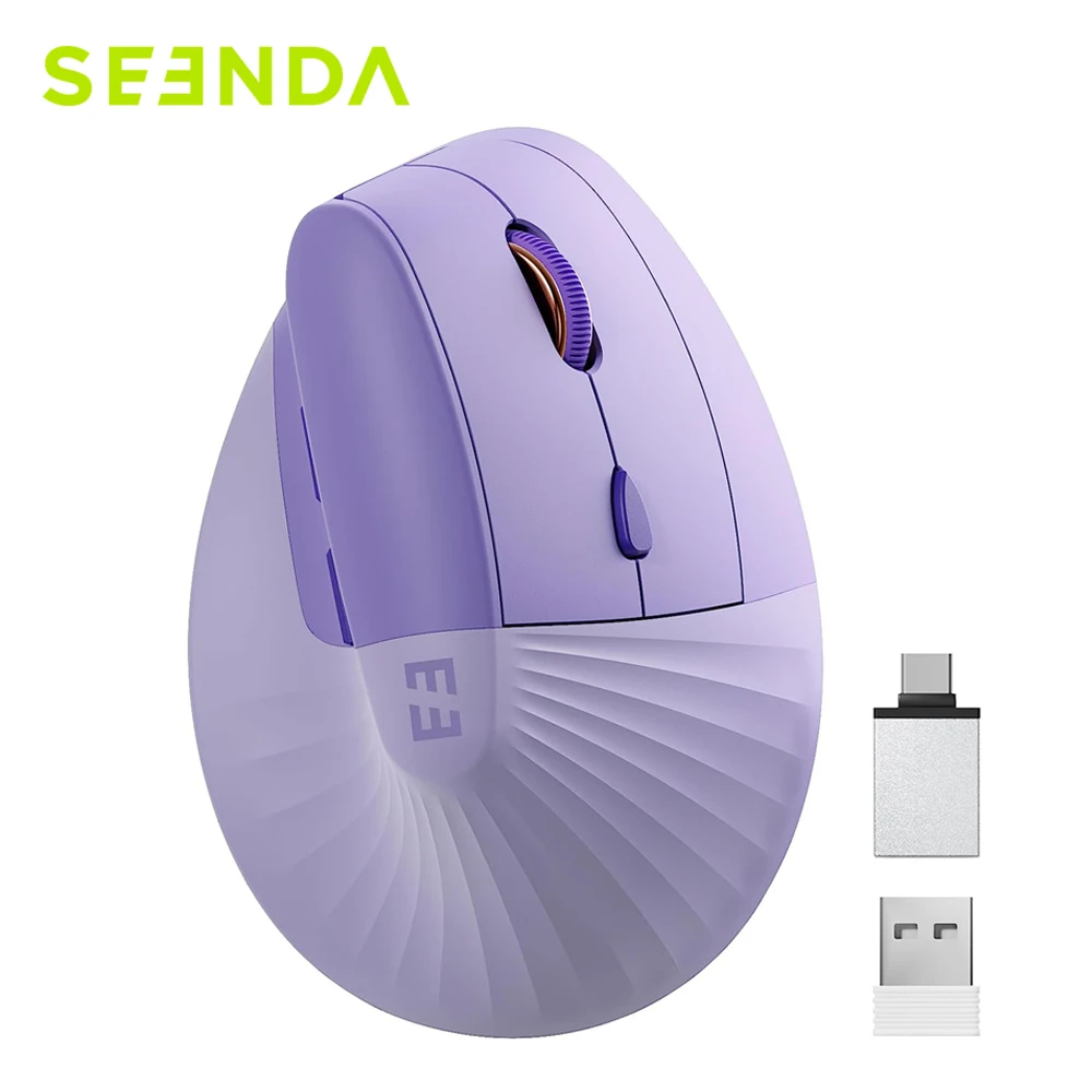 Seenda Vertical Wireless Mouse Type C Rechargeable Ergonomic USB & Type C Mice for Laptop Laptop PC MacBook Windows Android - Image 8