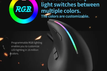 Jomaa Wired Gaming Mouse RGB Vertical Ergonomic Mice 9 Button Programmable 12800 DPI Mouse for Gamer Computer Laptop - Image 7
