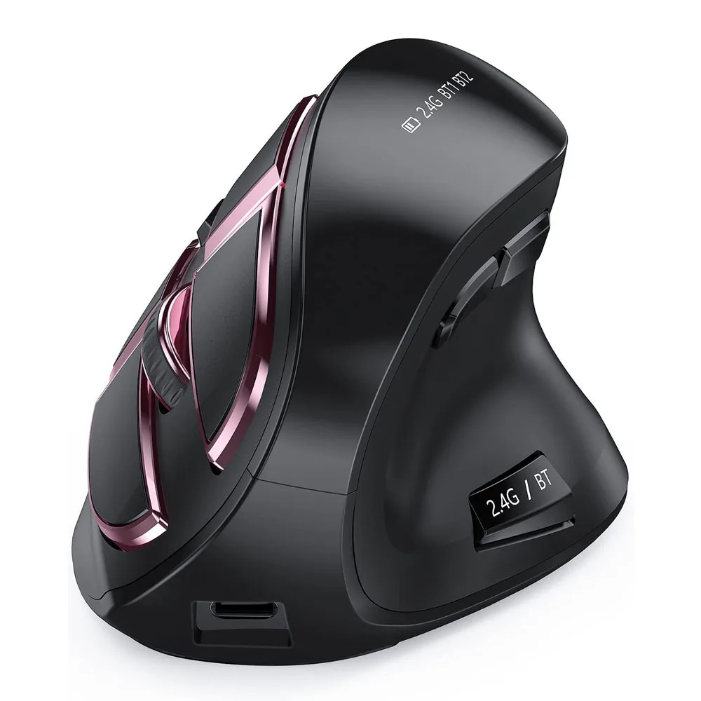 Seenda Vertical Ergonomic Wireless Mouse Rechargeable Bluetooth 5.0 3.0 2.4G USB Mice for Computer Laptop PC Mac iPad Office - Image 8