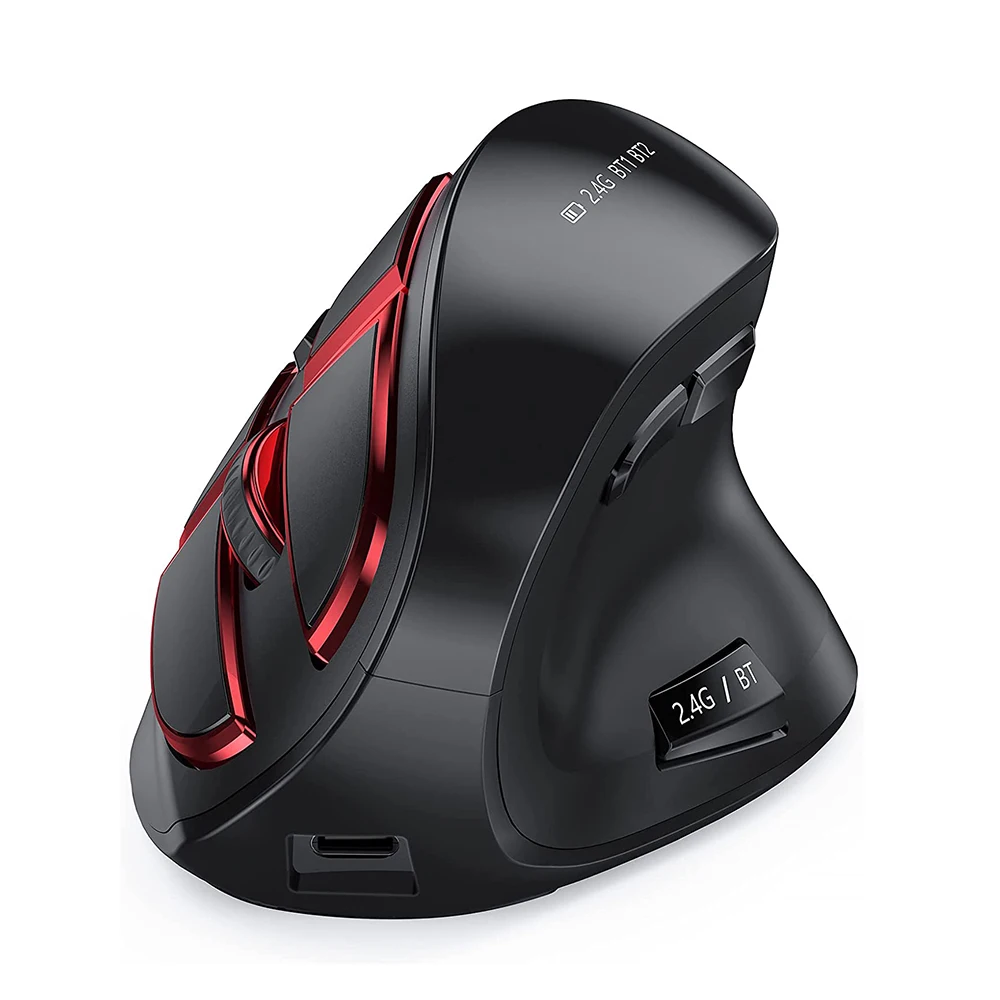 Seenda Vertical Ergonomic Wireless Mouse Rechargeable Bluetooth 5.0 3.0 2.4G USB Mice for Computer Laptop PC Mac iPad Office - Image 9