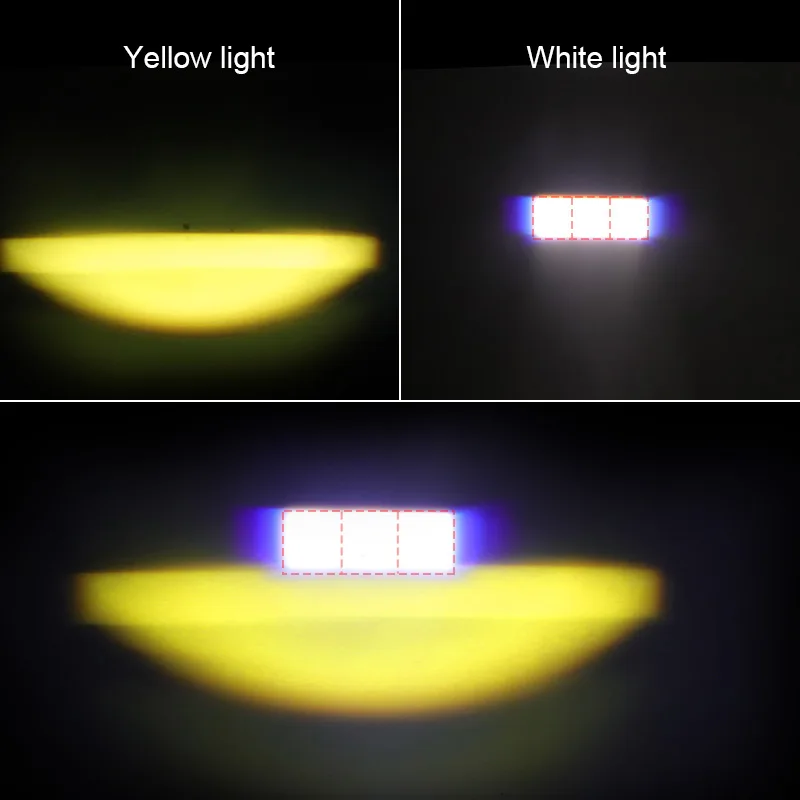 Motorcycle LED Dual Color Spotlight 12V 24V 36V Spot Beam Lamp White Yellow for Dirt Bike Scooter Offroad Auxiliary Fog Light - Image 5