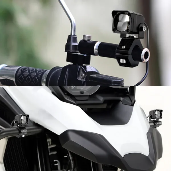 Motorcycle LED Dual Color Spotlight 12V 24V 36V Spot Beam Lamp White Yellow for Dirt Bike Scooter Offroad Auxiliary Fog Light