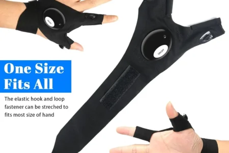 LED Half Finger Glove for Men Women Outdoor Waterproof Night Fishing Bait Cycling Running Flashlight Durable Fingerless Gloves - Image 5