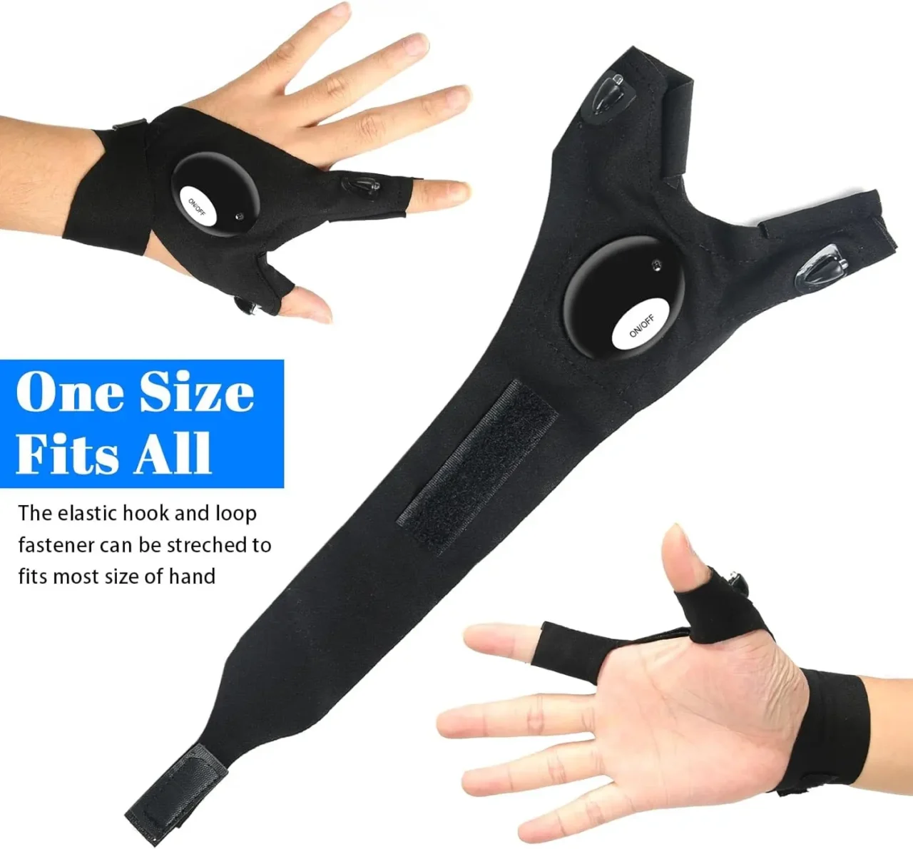 LED Half Finger Glove for Men Women Outdoor Waterproof Night Fishing Bait Cycling Running Flashlight Durable Fingerless Gloves - Image 5
